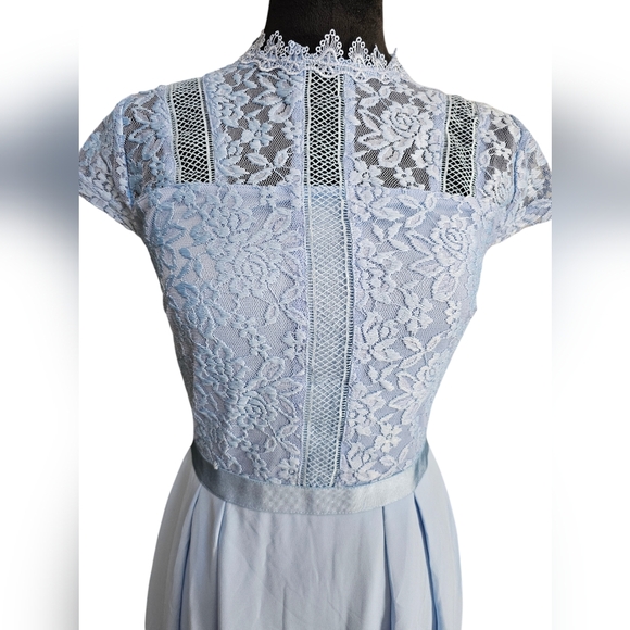 NWT Formal Chiffon & Lace Full Length Gown Bridesmaid Party Dress Small - Picture 8 of 11